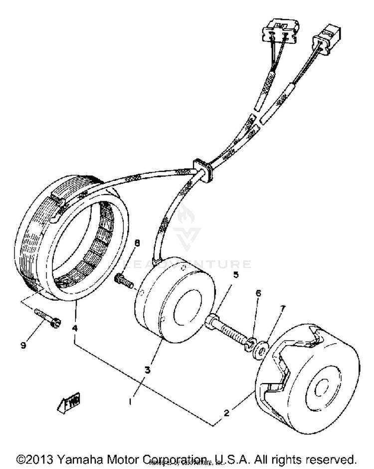 A - C - Generator XS1100LG - 1980 Schematic