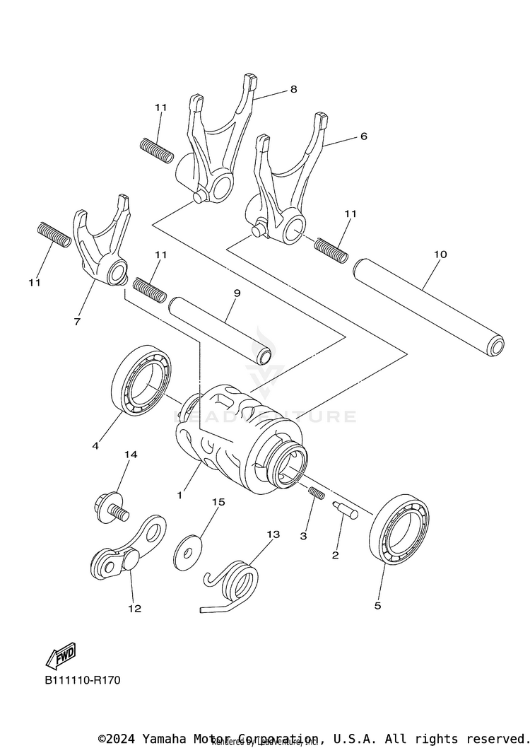 Shift Cam Fork YZ450F - YZ450FGL - 2016 Schematic