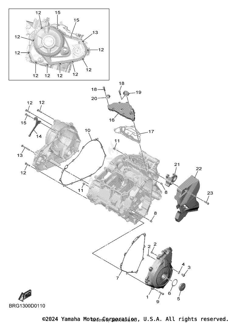 Crankcase Cover 1 MT03 - MT03SCB - 2025 Schematic