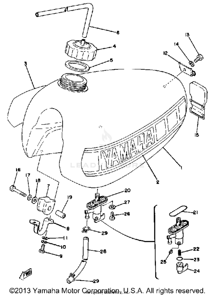 Fuel Tank Yz125e - F Schematic