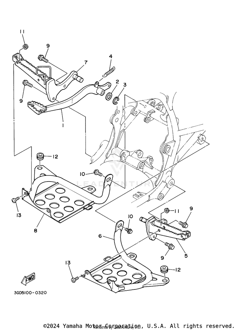 Stand. Footrest Schematic