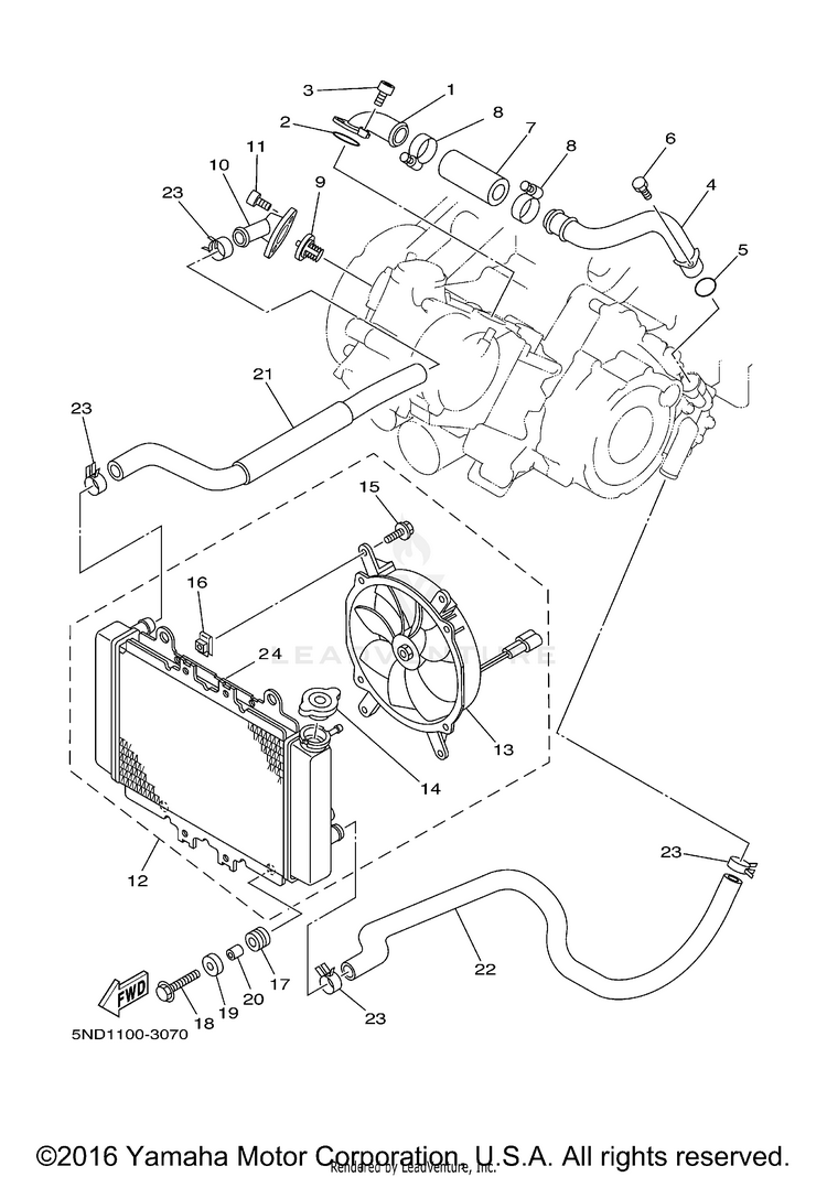Radiator Hose KODIAK 450 AUTO 4X4 - YFM45FAS - 2004 Schematic