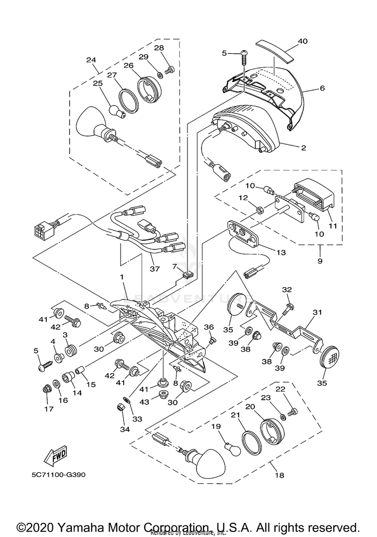 Taillight RAIDER - XV19CXCR - 2008 Schematic
