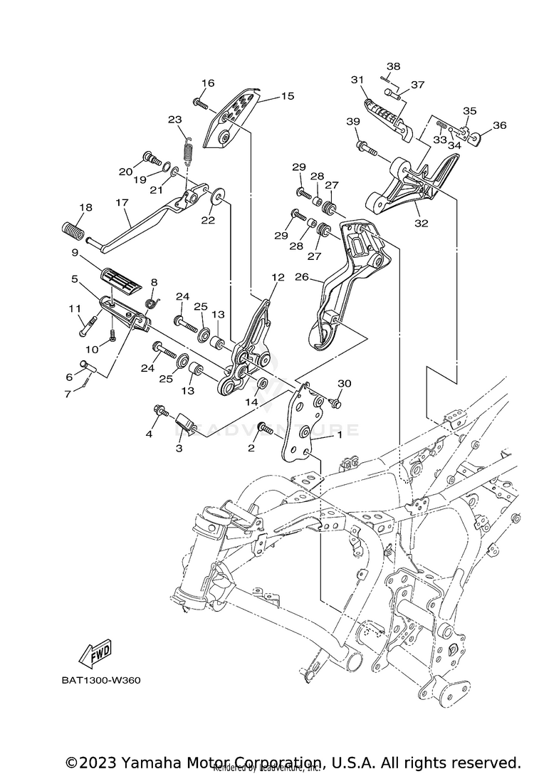 Stand & Footrest 2 MT07 - MT07MCB - 2021 Schematic
