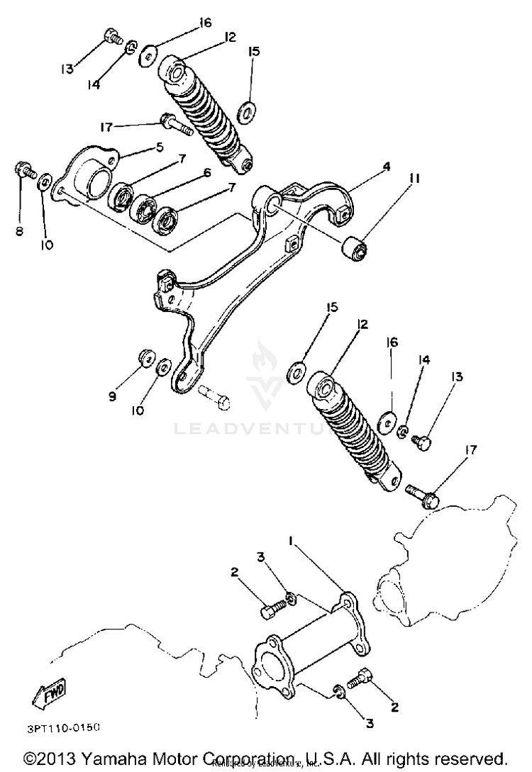 Swing Arm - Rear Shocks Schematic