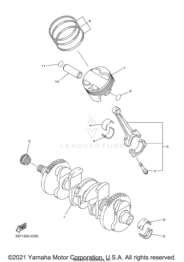 Crankshaft Piston Schematic
