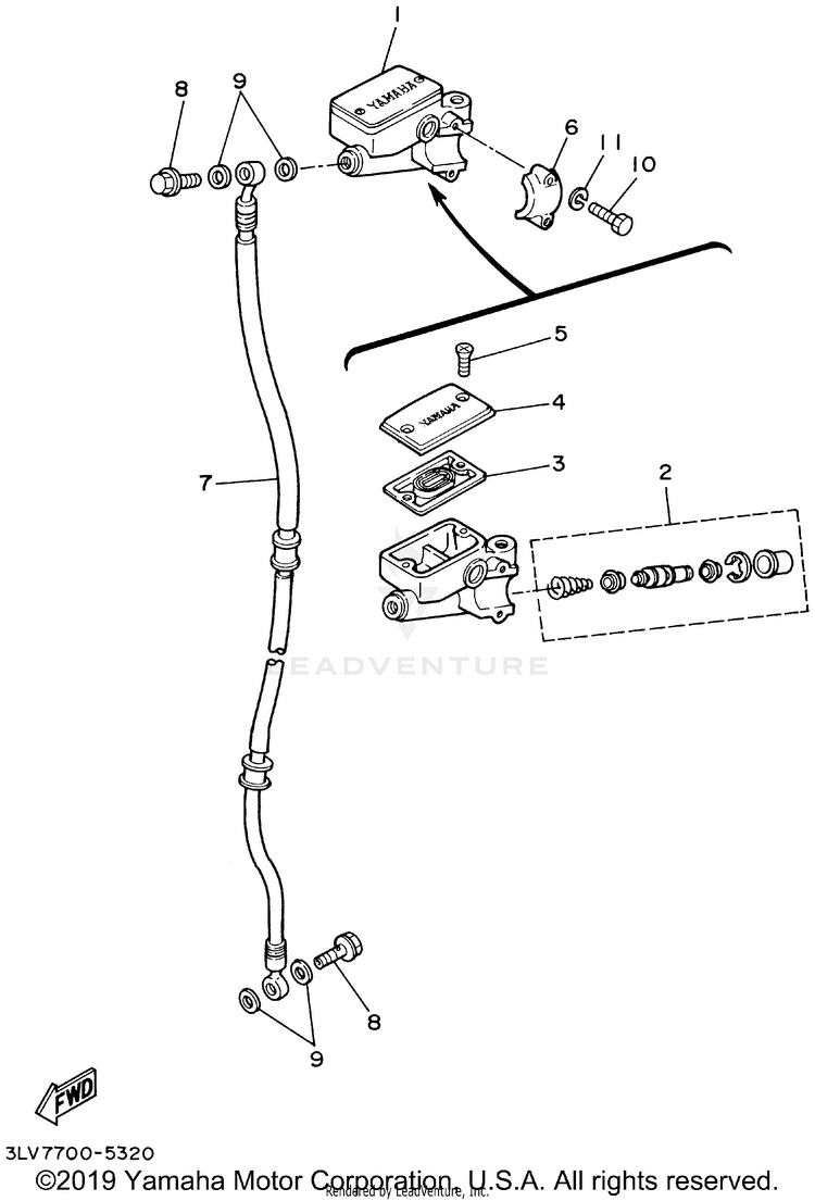 Front Master Cylinder Schematic