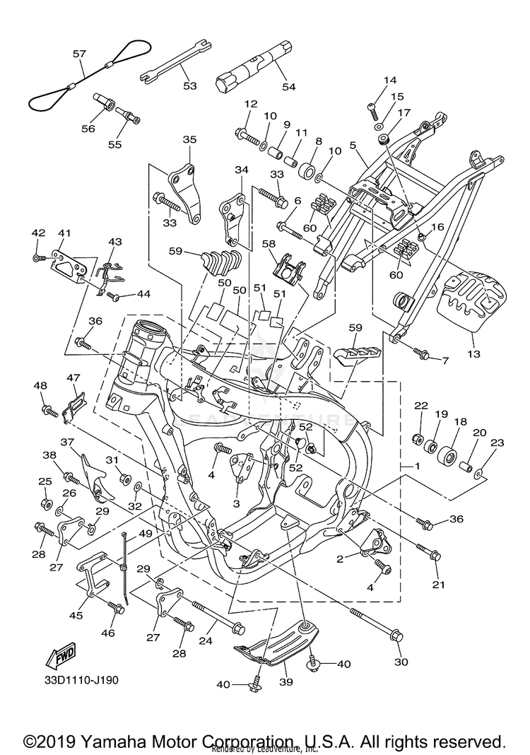 Frame YZ450F - YZ450FAB - 2011 Schematic