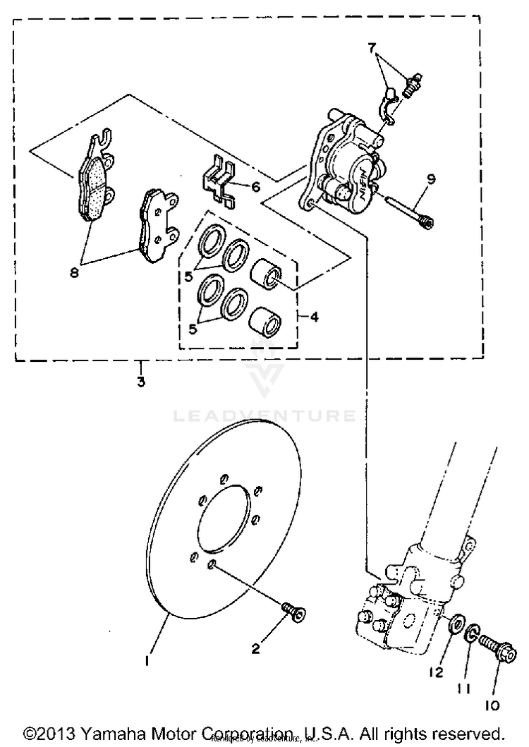 Front Brake Caliper Schematic