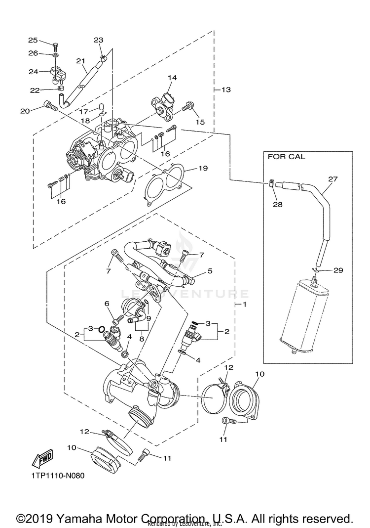 Intake 1 BOLT - XVS95CFCL - 2015 Schematic