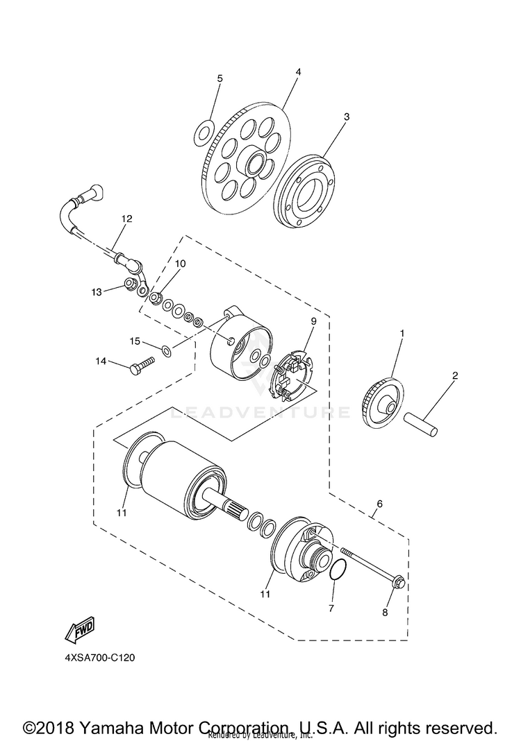 Starter Clutch V STAR 650 SILVERADO - XVS65ATXCB - 2008 Schematic
