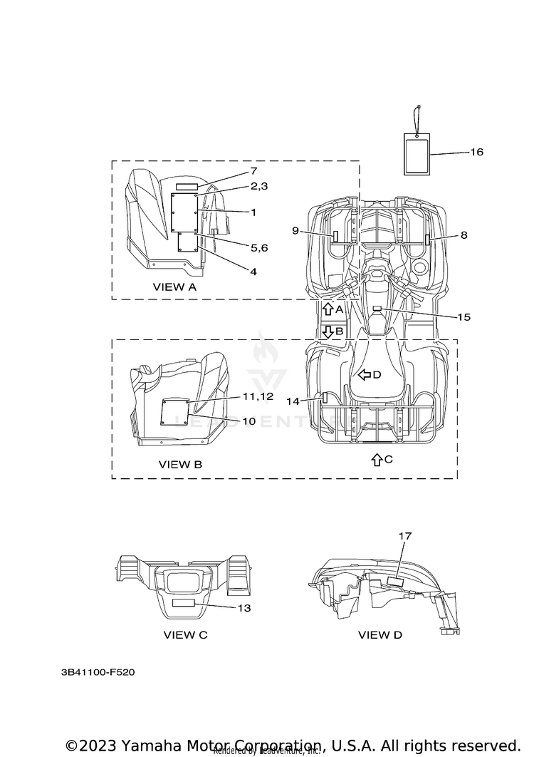 Emblem Label 1 GRIZZLY 700 - YFM7FGXGR - 2008 Schematic