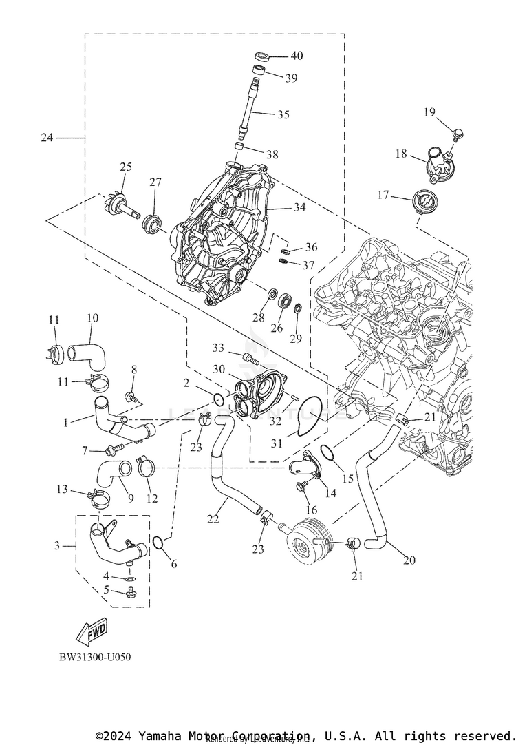 Water Pump TENERE 700 - XTZ7MCB - 2021 Schematic