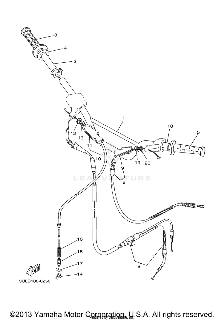 Steering Handle - Cable Schematic