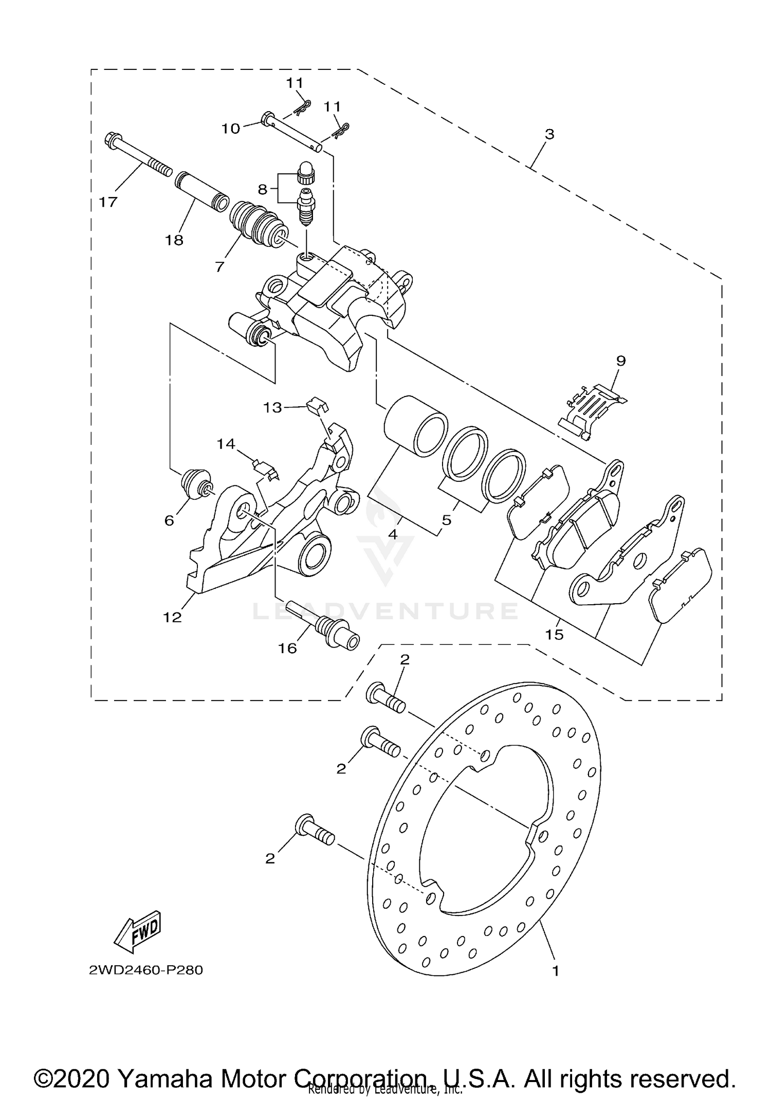 REAR BRAKE CALIPER