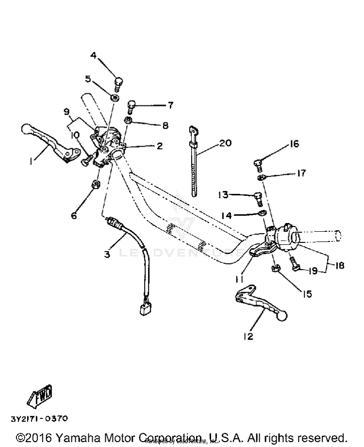 Handle Switch Lever XT250 - XT250H_198 - 1981 Schematic