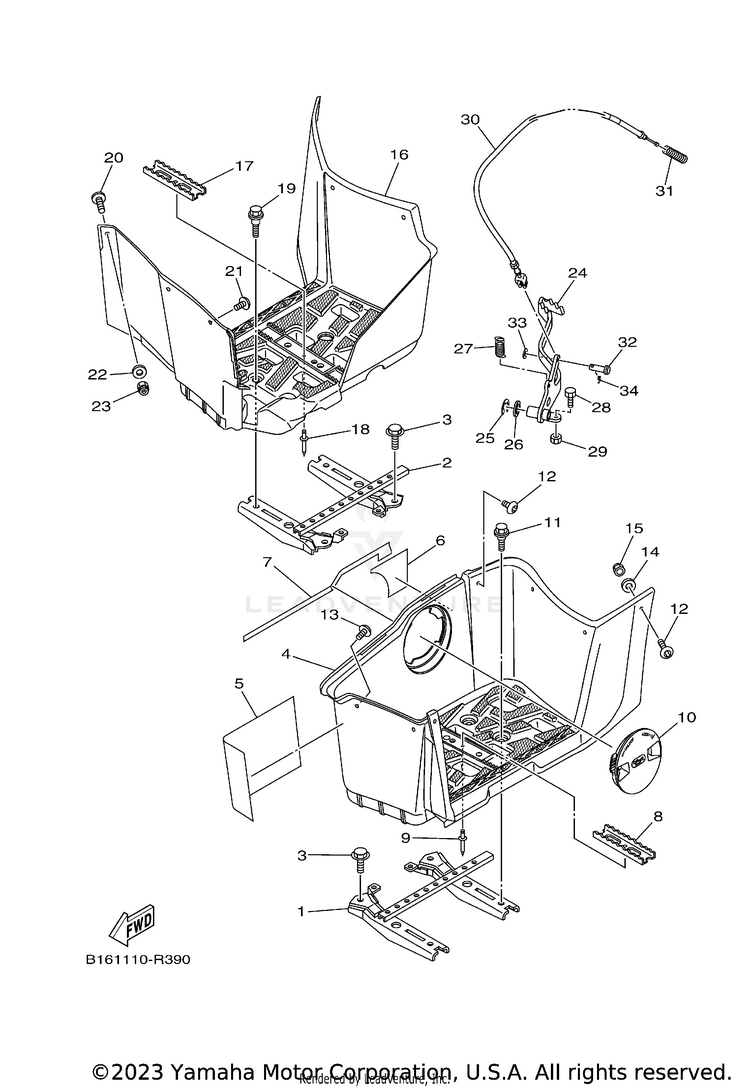 Stand & Footrest KODIAK 700 EPS - YFM70KPAPG - 2023 Schematic