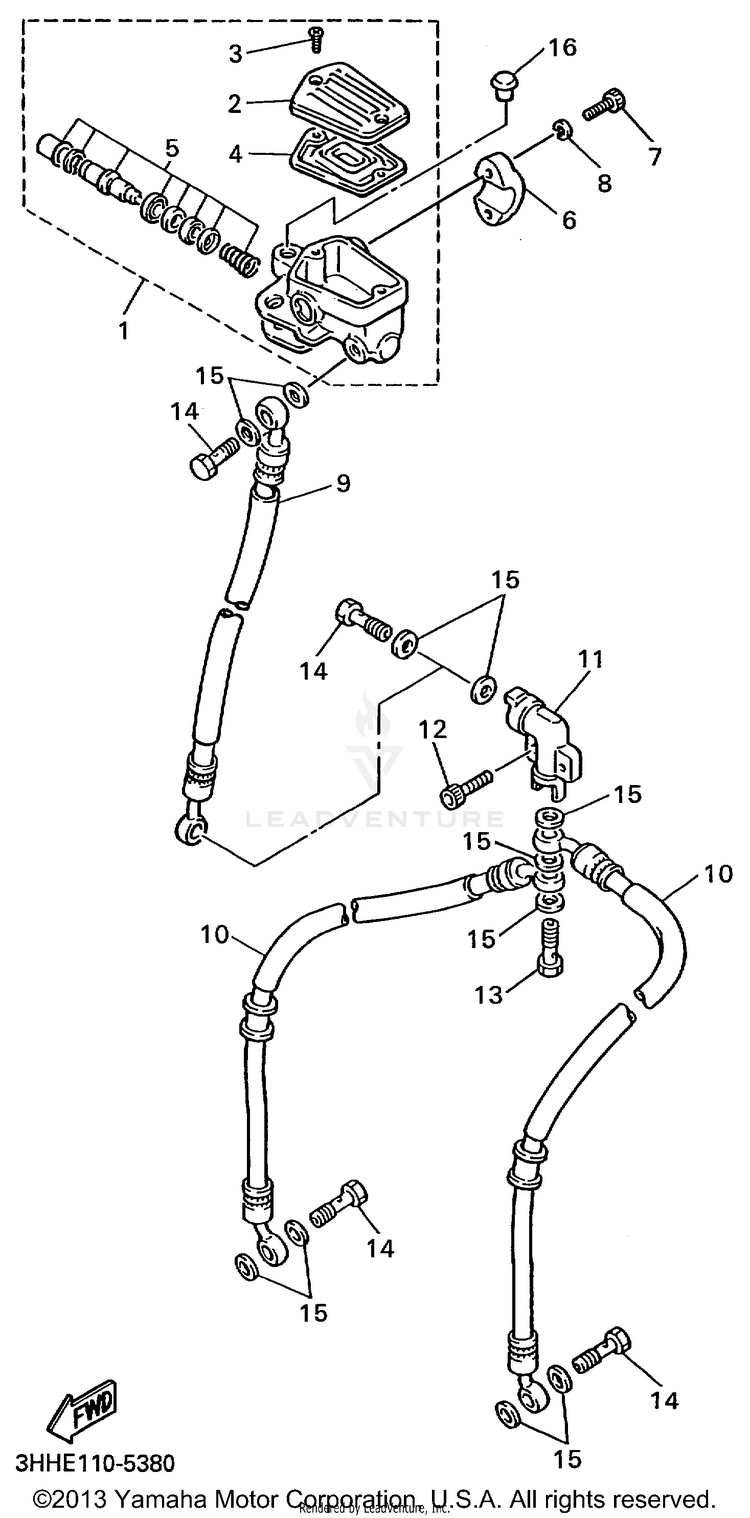 Front Master Cylinder Schematic