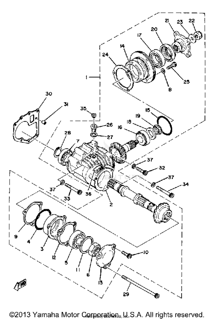 Middle Drive Gear XS1100LH - 1981 Schematic