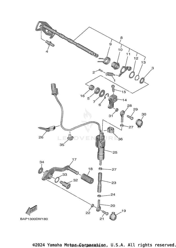 Shift Shaft TRACER 9 GT - MTT9GTNCR - 2022 Schematic