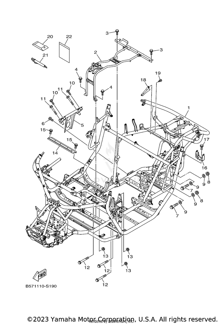 Frame YXZ1000R EPS SS SE - YXZ10YESJL - 2018 Schematic