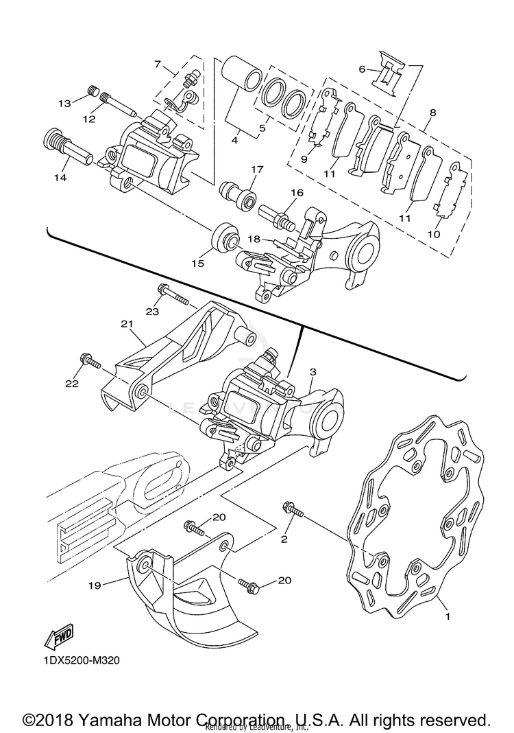 Rear Brake Caliper Schematic