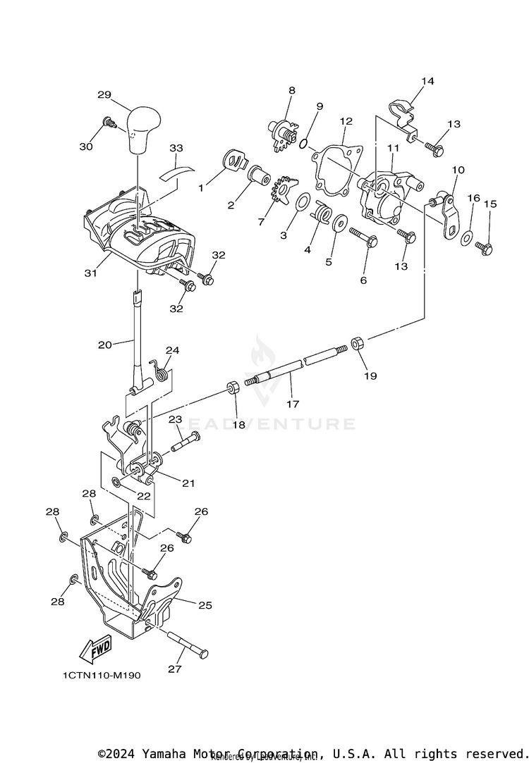 Shift Shaft GRIZZLEY 450 HUNTING - YFM450DAEH - 2014 Schematic