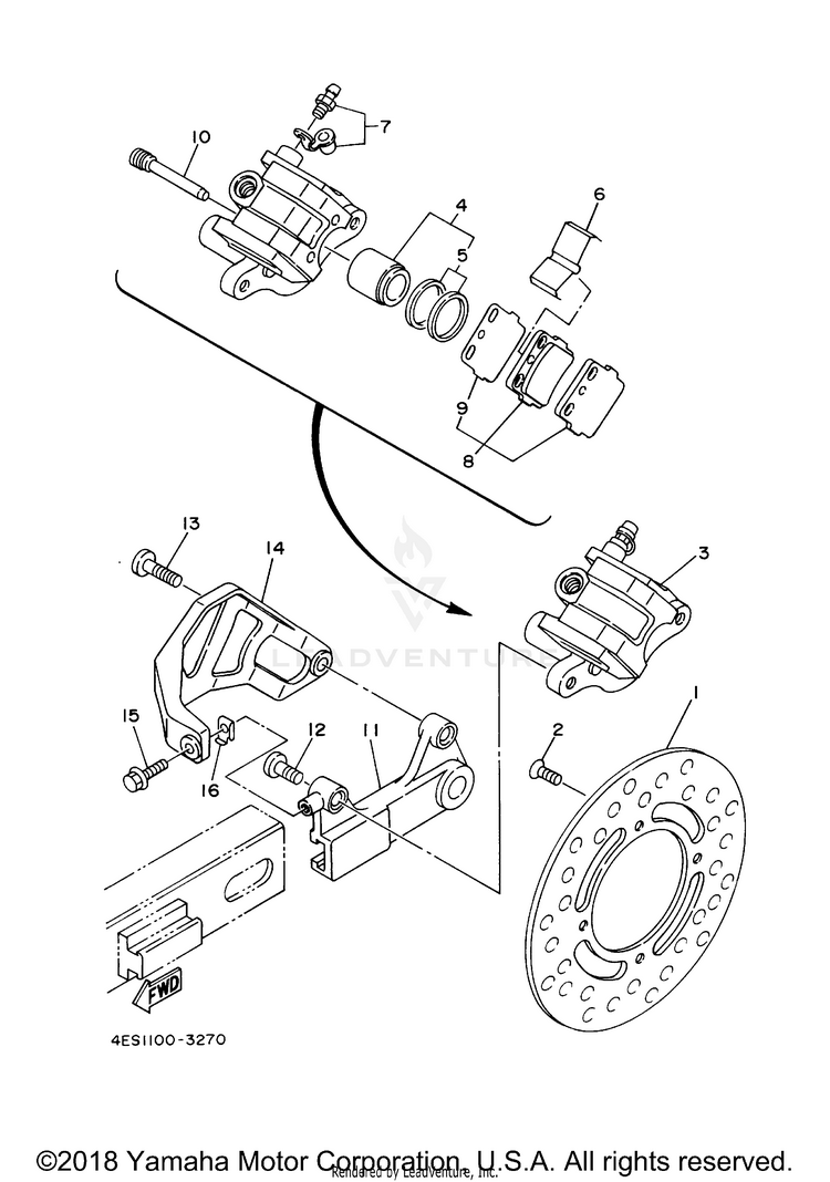 Rear Brake Caliper Schematic