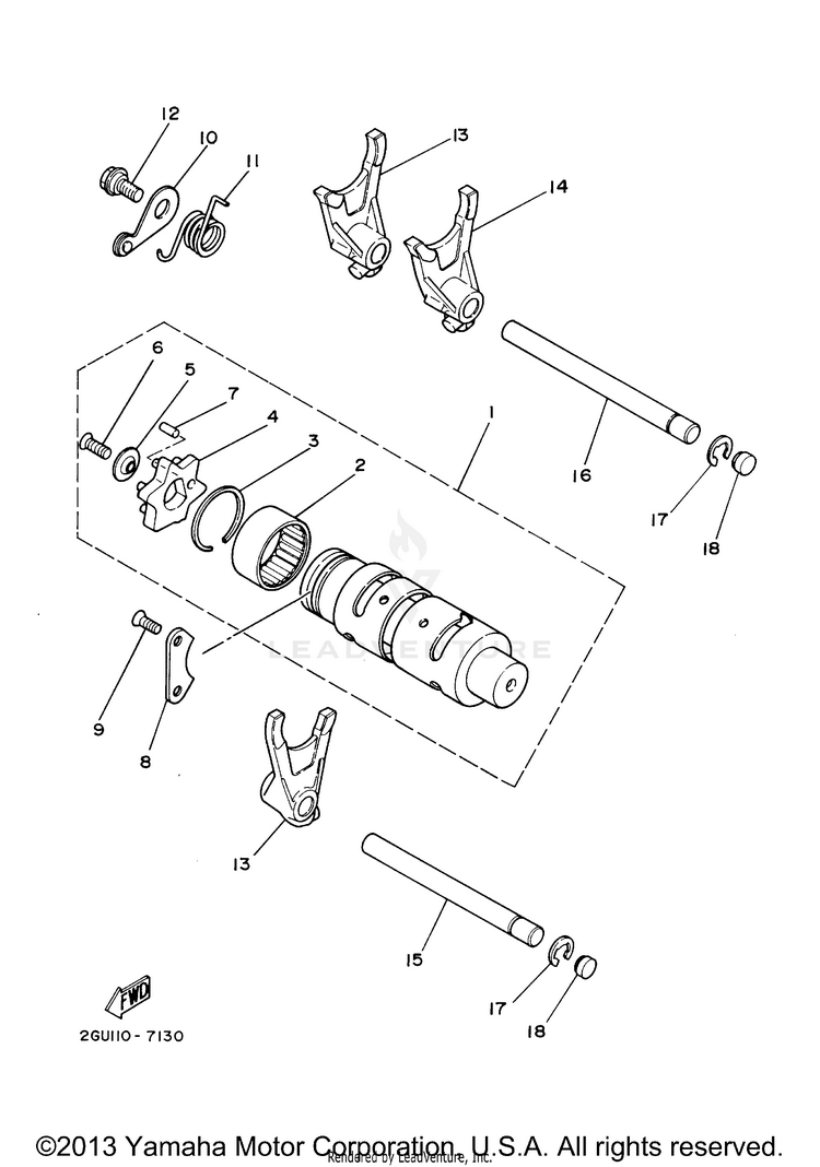 Shift Cam Fork BANSHEE - YFZ350R - 2003 Schematic