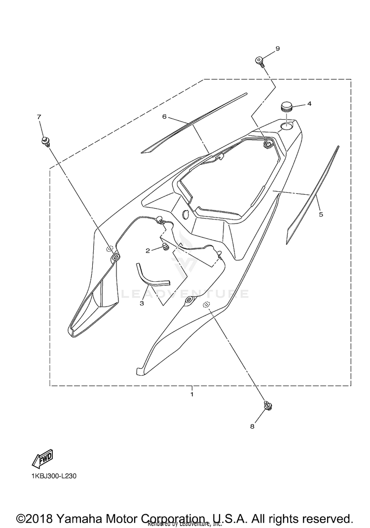 Side Cover YZFR1 WORLD GP 50TH - YZFR1BCGP - 2012 Schematic