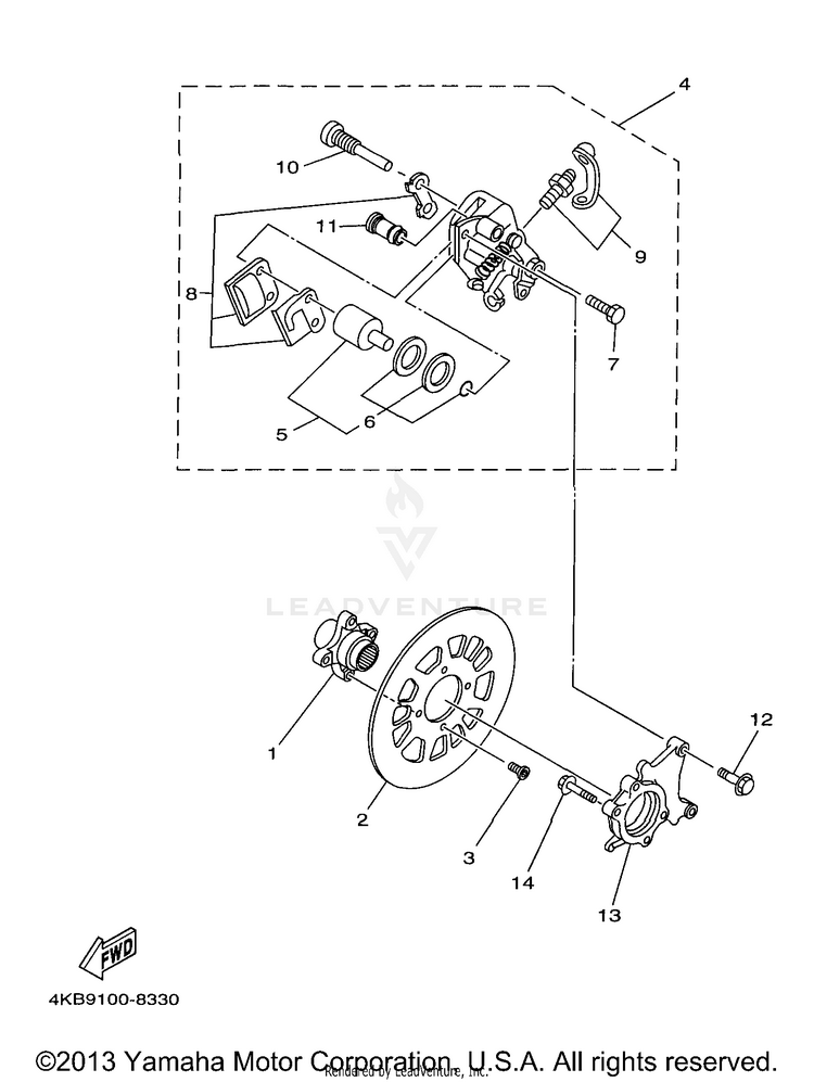 Rear Brake Caliper Schematic