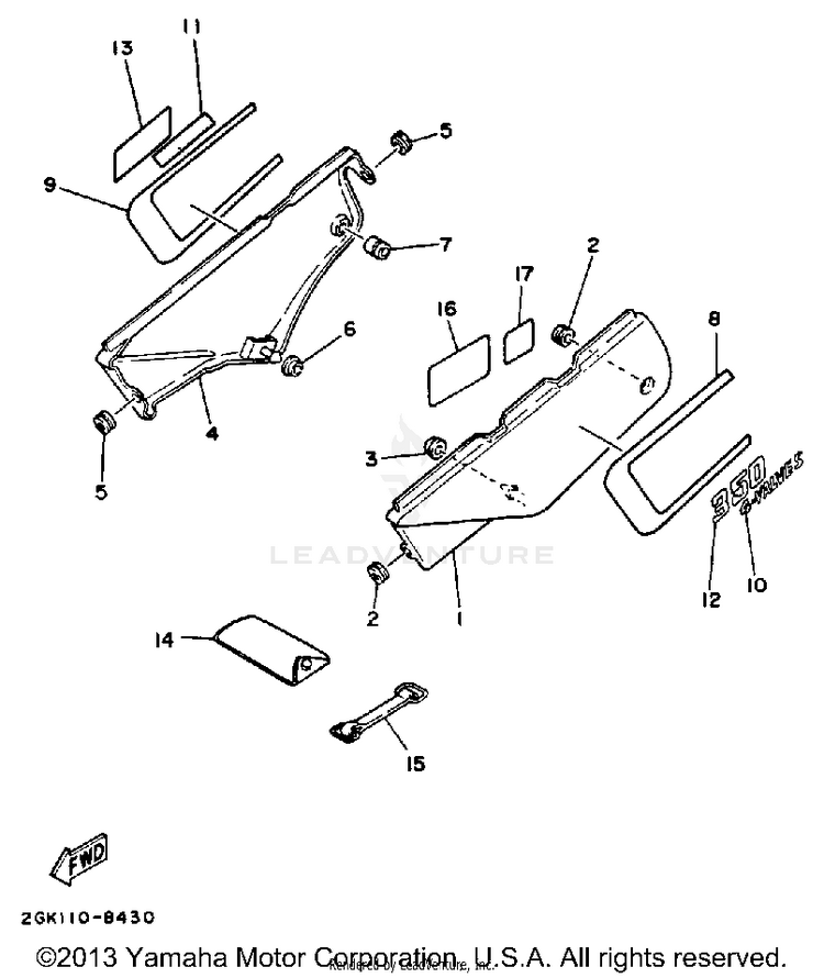 Side Cover (California Model Only) Schematic