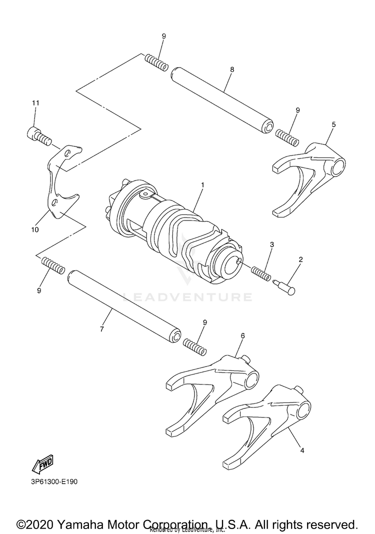 Shift Cam Fork Schematic