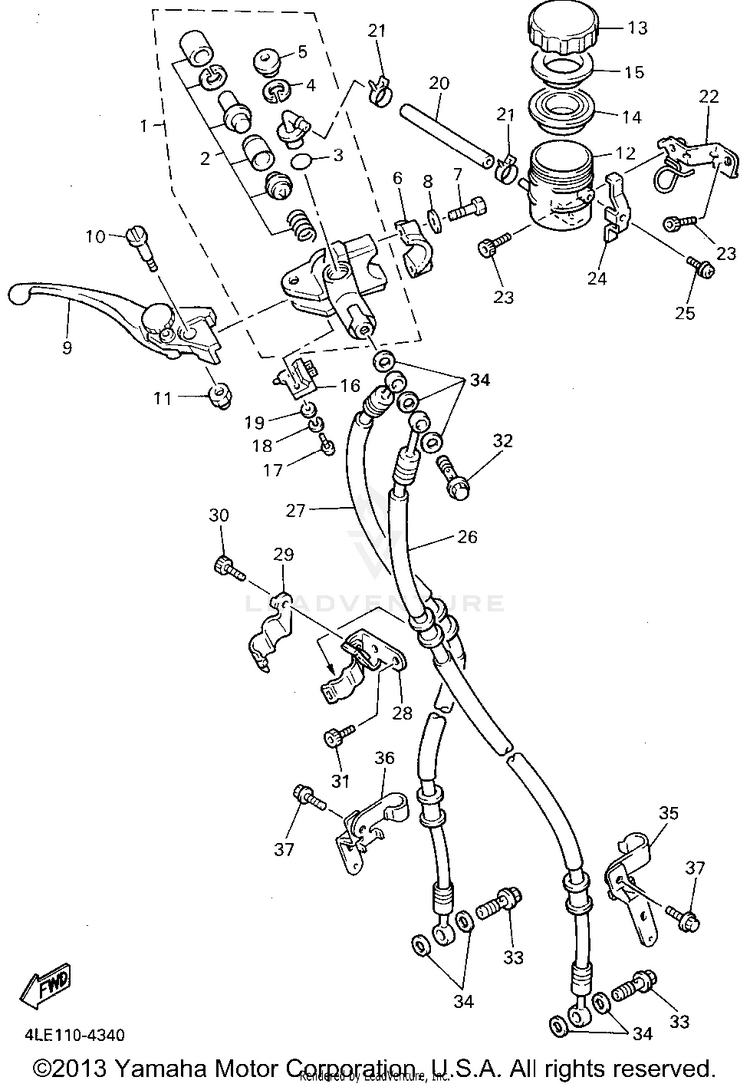 Front Master Cylinder Schematic