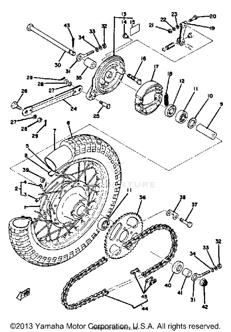 Rear Wheel GT80C - 1976 Schematic