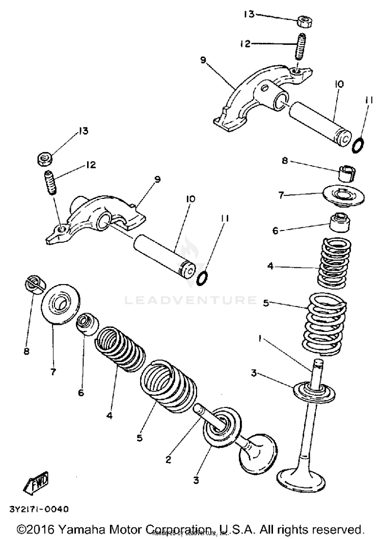 Valve XT250 - XT250H_198 - 1981 Schematic