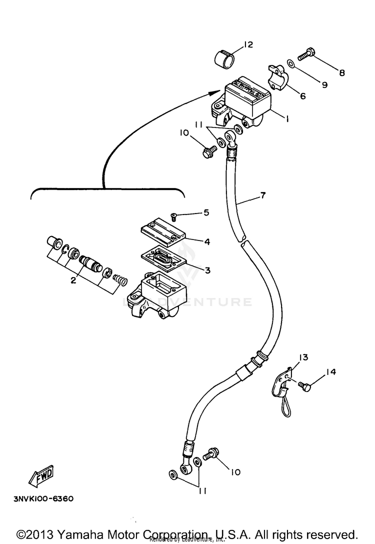 Front Master Cylinder Schematic