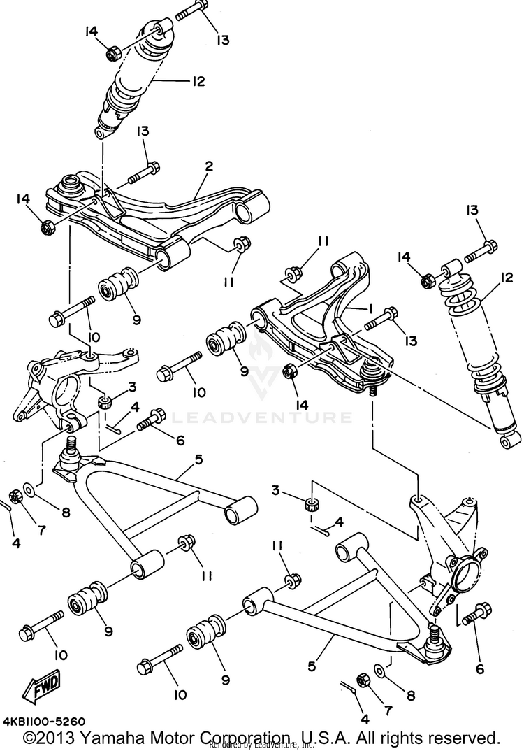 Front Suspension Wheel Schematic