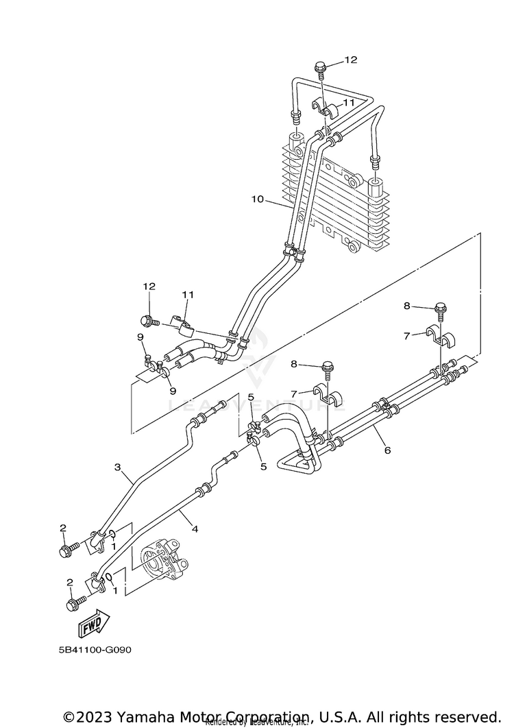 Oil Pipe RHINO 700 FI  SPECIA - YXR7FSEYB - 2009 Schematic