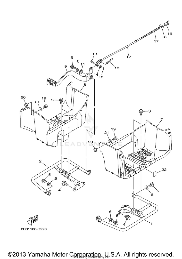 Stand Footrest GRIZZLY 80 - YFM80GV - 2006 Schematic