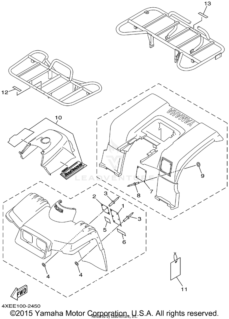 Emblem Label 1 BEAR TRACKER 2WD_REALTREE - YFM250XHP - 2002 Schematic