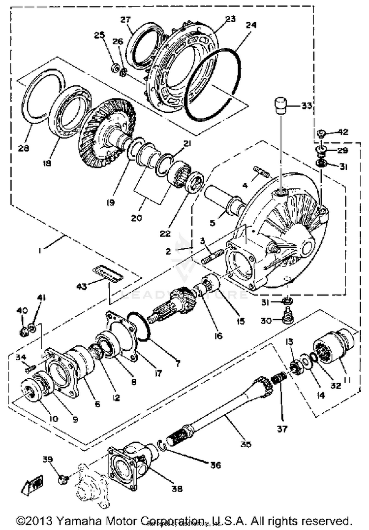 Drive Shaft XS1100H - 1981 Schematic