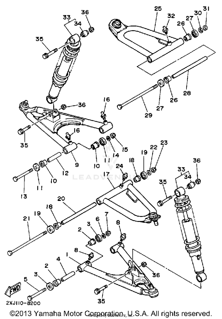 Front Suspension Wheel BLASTER - YFS200B - 1991 Schematic