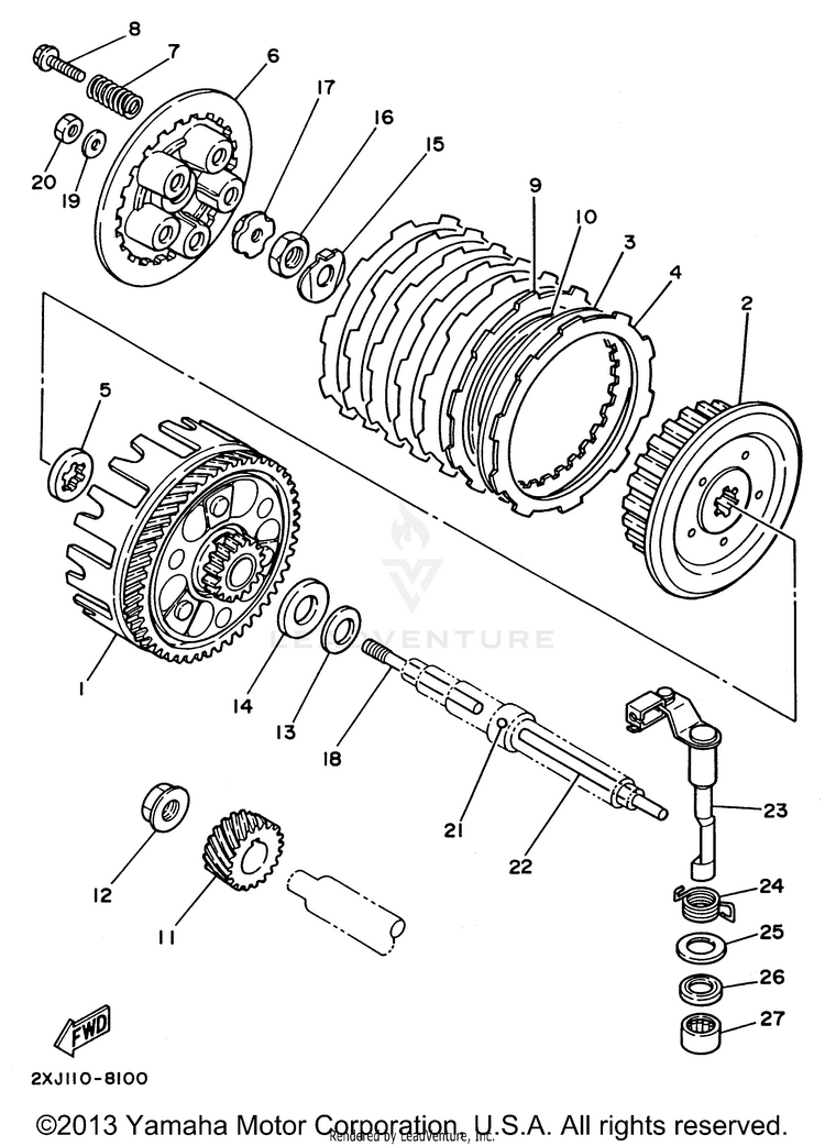 Clutch BLASTER - YFS200H - 1996 Schematic