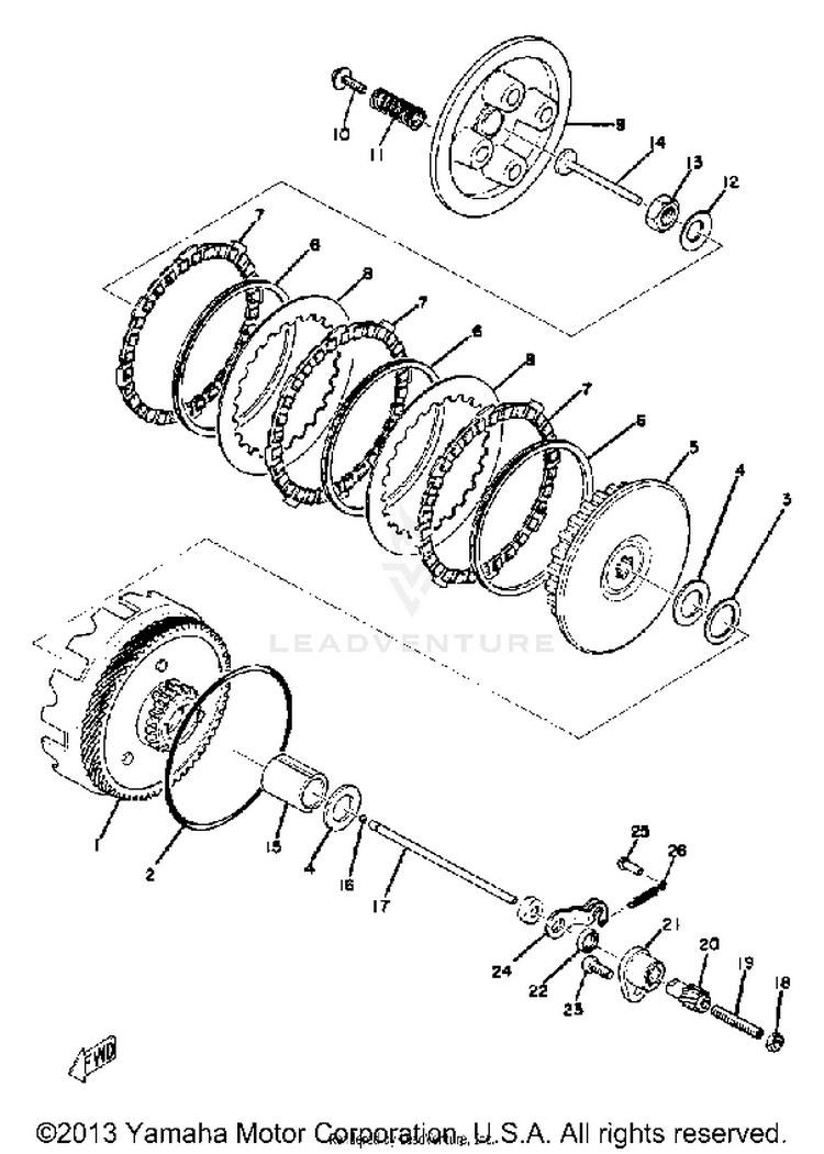 Clutch Yz80a - Yz80b Schematic