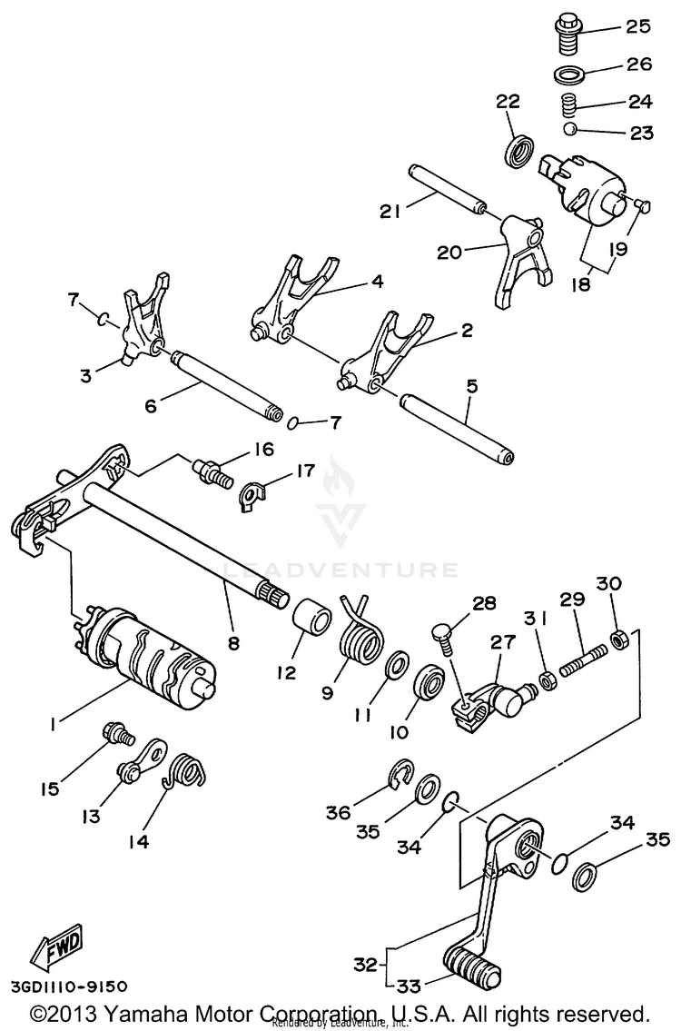 Shift Cam Fork Schematic