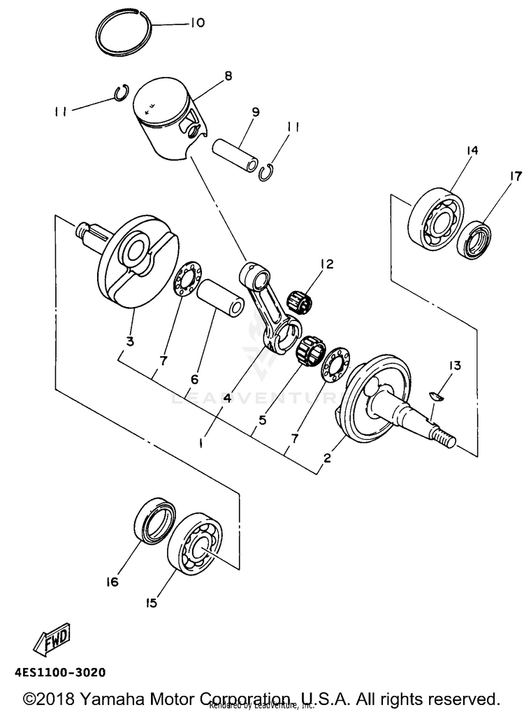 Crankshaft Piston Schematic