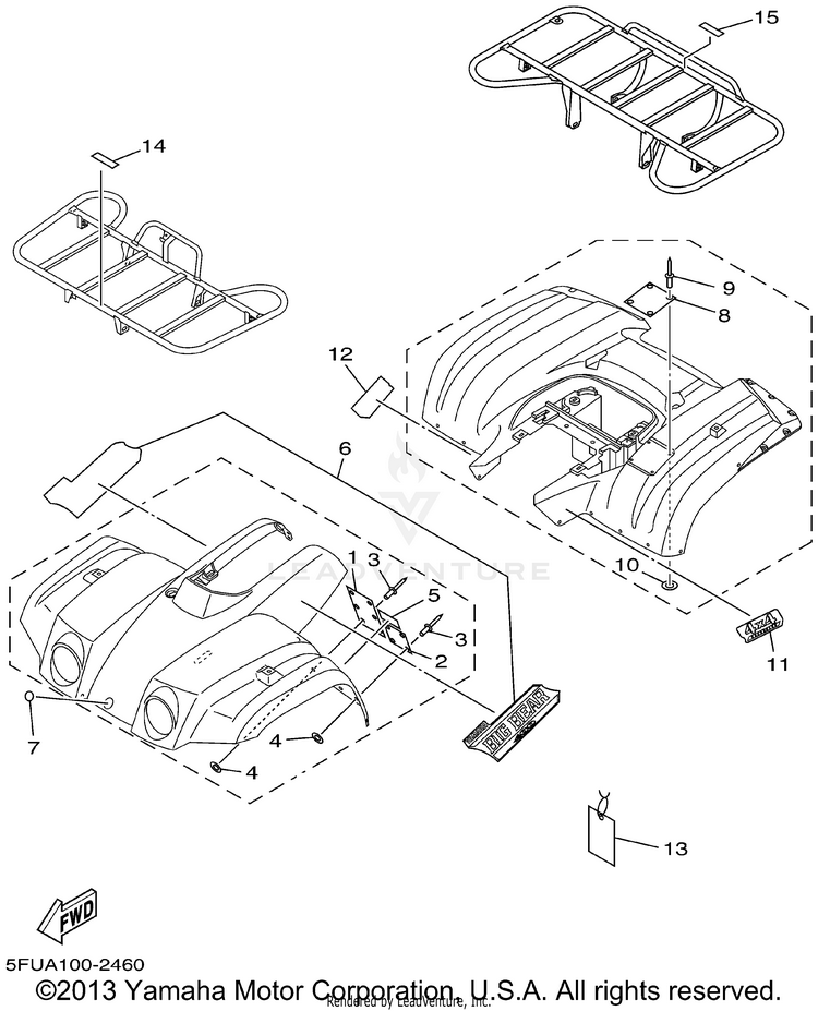 Emblem Label 1 BIG BEAR 400 4WD_REAL TREE XTRA - YFM400FHP - 2002 Schematic