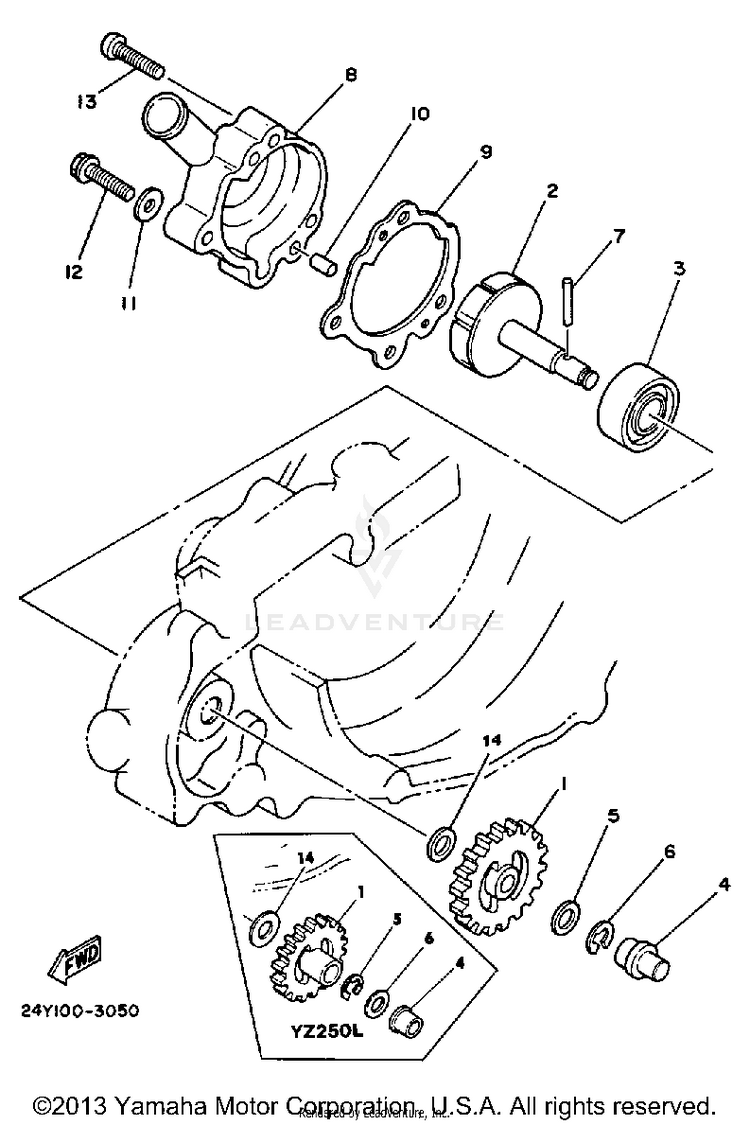 Water Pump Yz250k L Schematic