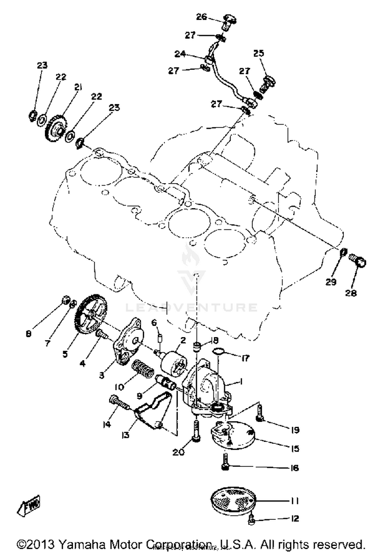 Oil Pump XS1100LG - 1980 Schematic
